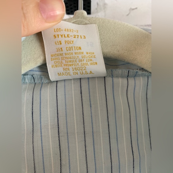 VINTAGE THIRD GENERATION Shirt Blue with Bishop Sleeves Button Down Ruffled - Picture 9 of 9